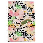 サファリ動物の毛皮のプリントパターカラフルン ミディアムペーパーバッグ (正面)