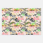 サファリ動物の毛皮のプリントパターカラフルン ラッピングペーパーシート (正面3)