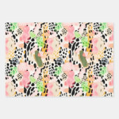 サファリ動物の毛皮のプリントパターカラフルン ラッピングペーパーシート (正面2)