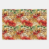 サファリ動物の毛皮のプリントパターカラフルン ラッピングペーパーシート (正面3)