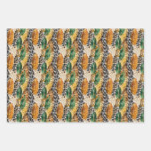 サファリ動物の毛皮のプリントパターンエキゾチックなジャングル ラッピングペーパーシート (正面2)