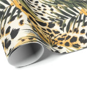 サファリ動物の毛皮のプリントパターンエキゾチックぼほ ラッピングペーパー (ロールコーナー)
