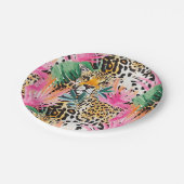 サファリ動物の毛皮のプリントパターンヒョウ ペーパープレート (アングル)