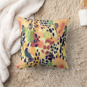サファリ動物の毛皮のプリントパターンレトロ カラフル クッション (ブランケット)