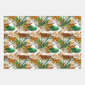 サファリ動物の毛皮のプリントパターンワイルドライフジャングル ラッピングペーパーシート (正面3)