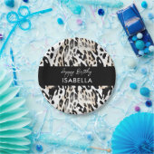 サファリ動物の毛皮のプリントパターン白黒 ペーパープレート (パーティー)