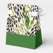 サファリ動物の毛皮のプリントパターン 緑と茶色 フェイバーボックス (裏面サイド)