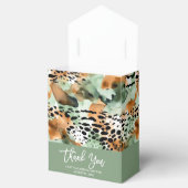 サファリ動物の毛皮プリントパターン 緑と茶色 フェイバーボックス (オープン)