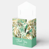 サファリ動物の毛皮プリントパターン 緑と金 フェイバーボックス (オープン)