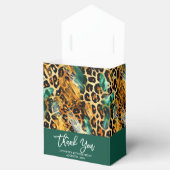 サファリ動物の毛皮プリントパターン 緑と金 フェイバーボックス (オープン)