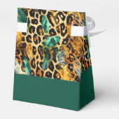 サファリ動物の毛皮プリントパターン 緑と金 フェイバーボックス (裏面サイド)