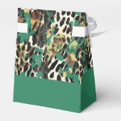 サファリ動物の毛皮プリントパターン 緑 モダン フェイバーボックス (裏面サイド)