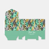 サファリ動物の毛皮プリントパターン 緑 太字 おしゃれ フェイバーボックス (折り畳みなし)