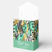 サファリ動物の毛皮プリントパターン 緑 太字 おしゃれ フェイバーボックス (オープン)