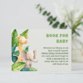 サファリ動物の水の色のベビーシャワーカード エンクロージャーカード (スタンド正面)