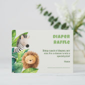 サファリ動物の水の色のベビーシャワーカード エンクロージャーカード (スタンド正面)