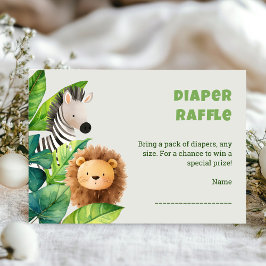 サファリ動物の水の色のベビーシャワーカード エンクロージャーカード