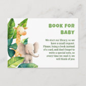 サファリ動物の水の色のベビーシャワーカード エンクロージャーカード (正面)