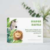 サファリ動物の水の色のベビーシャワーカード エンクロージャーカード (スタンド正面)