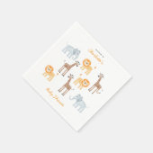 サファリ動物の水の色パーソナライズされた赤ちゃんシャワー スタンダードカクテルナプキン (角)