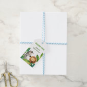 サファリ動物の水の色ベビーシャワーメッセージカード ギフトタグ (より糸付き)