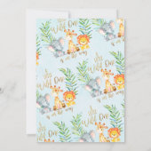 サファリ動物の水彩画のベビーシャワーの招待状 招待状 (裏面)