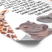 サファリ動物の深夜おむつ赤ちゃんシャワー ポスター (角)