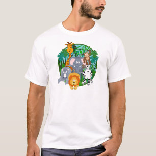 サファリ動物の漫画 Tシャツ
