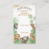 サファリ動物の熱帯ベビーシャワークラッカーゲーム エンクロージャーカード (正面)