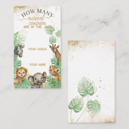 サファリ動物の熱帯ベビーシャワークラッカーゲーム エンクロージャーカード