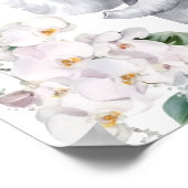 サファリ動物の熱帯花ピンクの赤ちゃんシャワー ポスター (角)