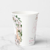 サファリ動物の熱帯花ピンクの赤ちゃんシャワー 紙コップ (右)