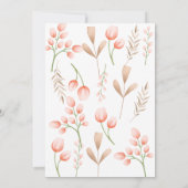 サファリ動物の熱気球のベビーガールシャワー 招待状 (裏面)