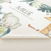 サファリ動物の生まれたばかりのベビー発表用毛布 シェルパブランケット (3/4)