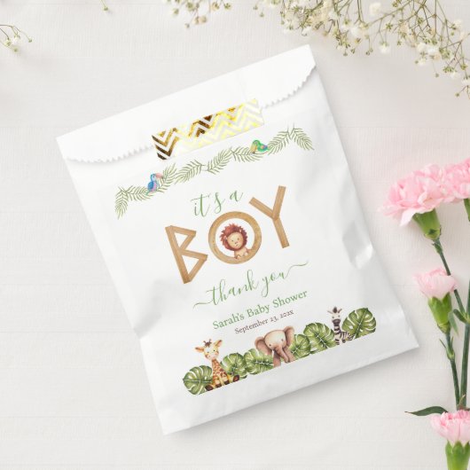 サファリ動物の男の子のシャワーかわいいライオンの木 フェイバーバッグ (封をした状態)