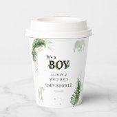 サファリ動物の男の子のシャワー 紙コップ (裏面)