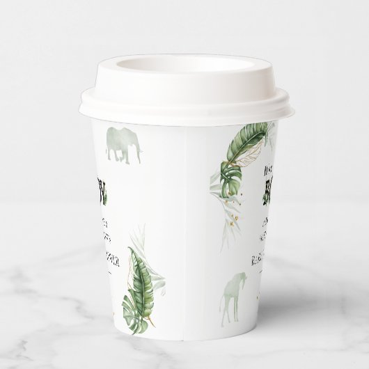 サファリ動物の男の子のシャワー 紙コップ (右)