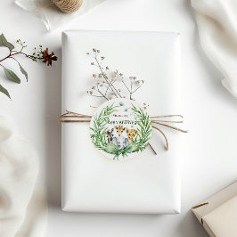 サファリ動物の緑の弓ベビーシャワー ラウンドシール