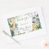 サファリ動物の緑の赤ちゃんシャワーのお気に入り 長方形シール (封筒)