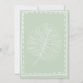 サファリ動物の緑の車の赤ちゃんシャワー 招待状 (裏面)