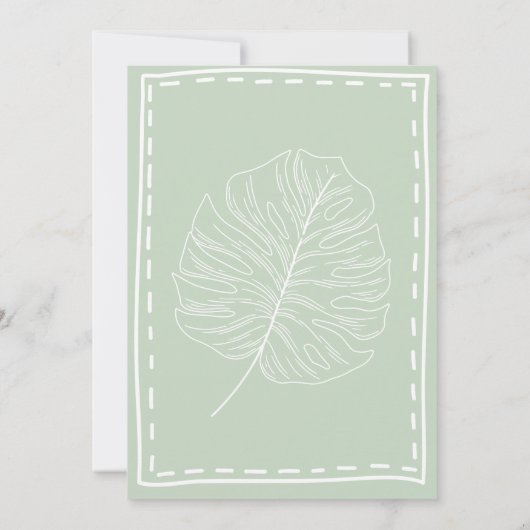 サファリ動物の緑の車の赤ちゃんシャワー 招待状 (裏面)