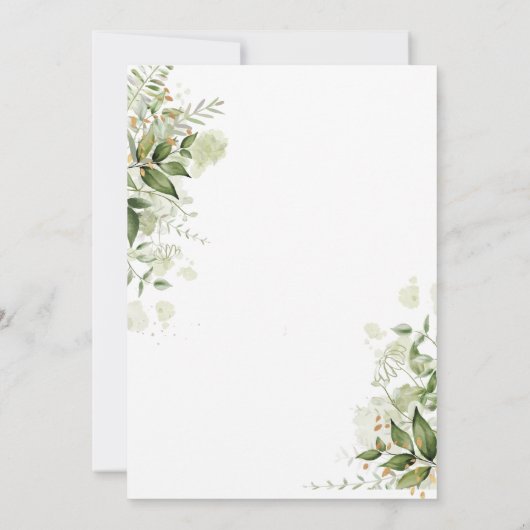 サファリ動物の緑の野生の赤ちゃんシャワー 招待状 (裏面)