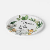 サファリ動物の葉の誕生日パーティープレート ペーパープレート (アングル)