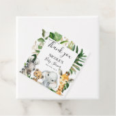 サファリ動物の葉ベビーシャワーメッセージカード フェイバータグ (インサイチュ)