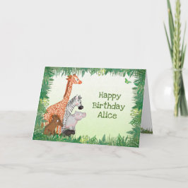 サファリ動物の誕生日カード カード