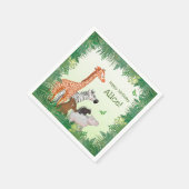 サファリ動物の誕生日パーティナプキン スタンダードカクテルナプキン (角)