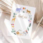 サファリ動物の誕生日パーティーありがとう ノートカード
