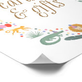 サファリ動物の誕生日パーティーカードとギフトサイン ポスター (角)