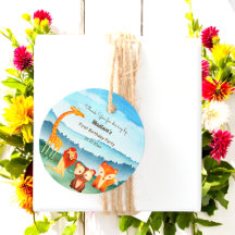 サファリ動物の誕生日パーティーブルー