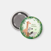 サファリ動物の誕生日パーティーマグネット マグネット (正面/裏面)